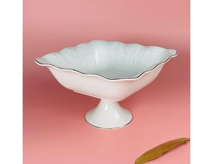 Квадратная фруктовница 18см на ножке Lenardi Агата 102-148