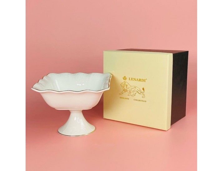 Квадратная фруктовница 31см на ножке Lenardi Агата 102-151