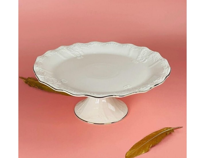 Круглое блюдо 30,5см на ножке Lenardi Агата 102-161