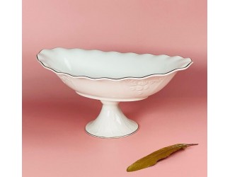 Овальная фруктовница 34см на ножке Lenardi Агата 102-161