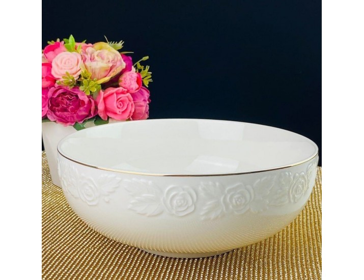 Салатник 23см Lenardi Белая роза 111-023