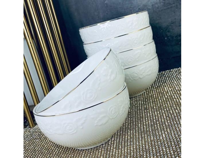 Набор из 6 салатников 11,5см Lenardi Белая роза 109-153