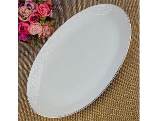 Блюдо овальное 32см Lenardi Белая роза 109-157