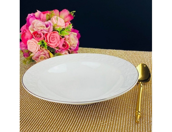 Набор из 6 глубоких тарелок 23см Lenardi Белая роза 109-163