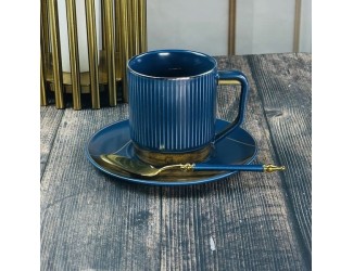 Чайный набор 12предметов 250мл Lenardi Wood синий 133-382