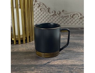 Кружка 420мл Lenardi Wood чёрная 133-385