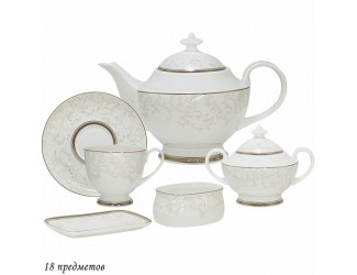 Чайный сервиз на 6 персон 16 предметов Lenardi Серый шёлк 145-123