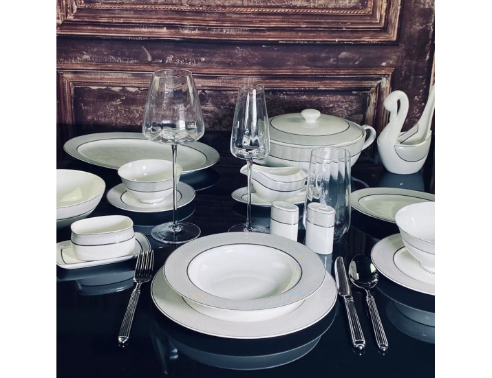 Обеденный сервиз на 6 персон 30 предметов Lenardi Серебряная Симфония 145-516