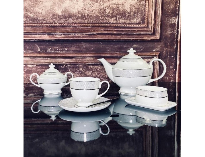 Чайный сервиз на 6 персон 16 предметов Lenardi Серебряная Симфония 145-517