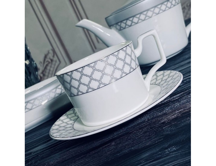 Чайный набор 12предметов 250 мл Lenardi Версаль серебро 145-591