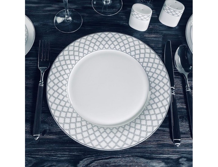 Набор из 6 тарелок 27см Lenardi Версаль серебро 145-596