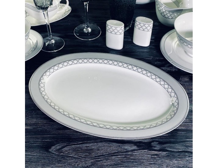 Овальное блюдо 35,5см Lenardi Версаль серебро 145-600