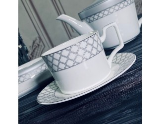 Кофейный набор 12 предметов 120 мл Lenardi Версаль серебро 145-602