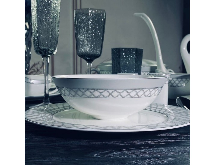 Набор из 6 салатников 18см Lenardi Версаль серебро 145-603