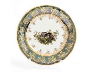 Набор тарелок Queen's Crown Охота зеленая 19 см