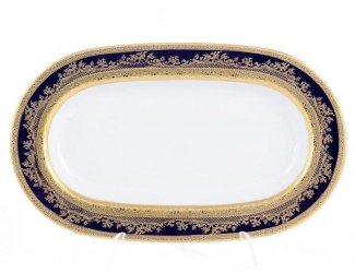 Блюдо овальное Falkenporzellan Constanza Cobalt Gold 24 см