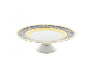 Тарелка для торта Falkenporzellan Constanza Cobalt Gold 32 см