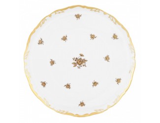 Тарелка для торта Queen's Crown Золотая роза 30 см