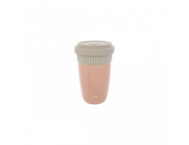 Чашка Coffee to go. Lifestyle Bellevue 300 ml (персиковый/серый)