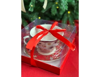 Чашка с блюдцем 250мл Lenardi Новогодний 105-591