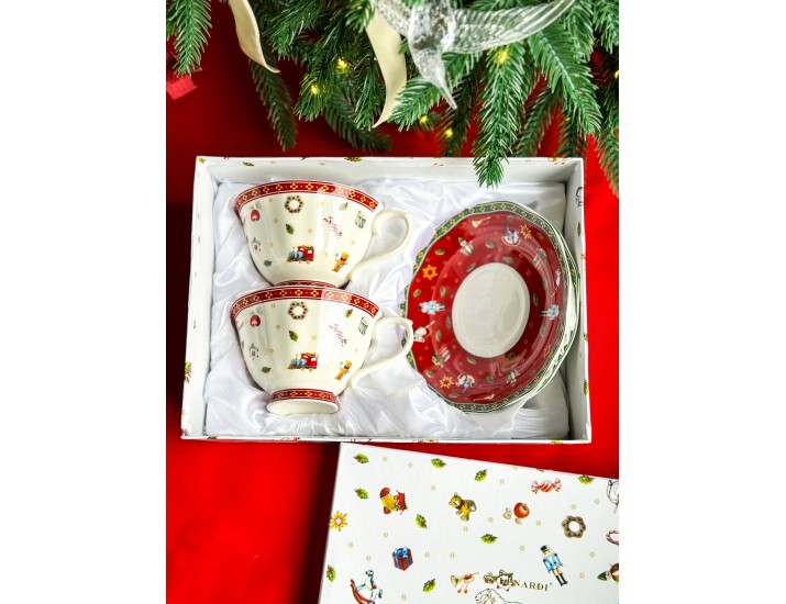 Набор чайных пар на 2 персоны 4 предмета Lenardi Новогодний 105-592