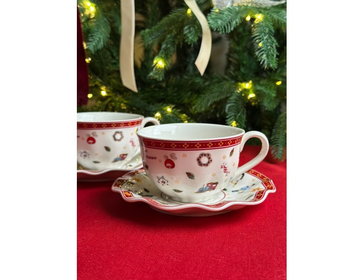 Набор чайных пар на 6 персон 12 предметов Lenardi Новогодний 105-594