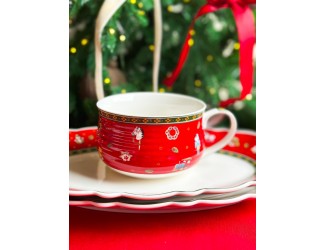 Бульонница 450 мл Lenardi Новогодний, красная 105-599 Бульонница 450 мл Lenardi Новогодний, красная 105-599