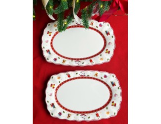 Набор из 2 овальных блюд 25см Lenardi Новогодний 105-616 Набор из 2 овальных блюд 25см Lenardi Новогодний 105-616