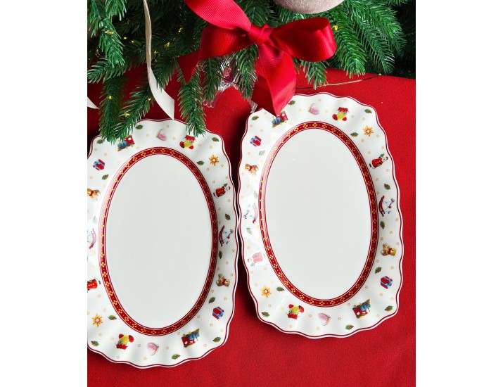 Набор из 2 овальных блюд 25см Lenardi Новогодний 105-616