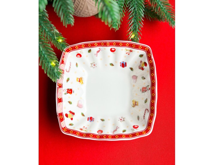 Квадратный салатник 14,5см Lenardi Новогодний 105-618