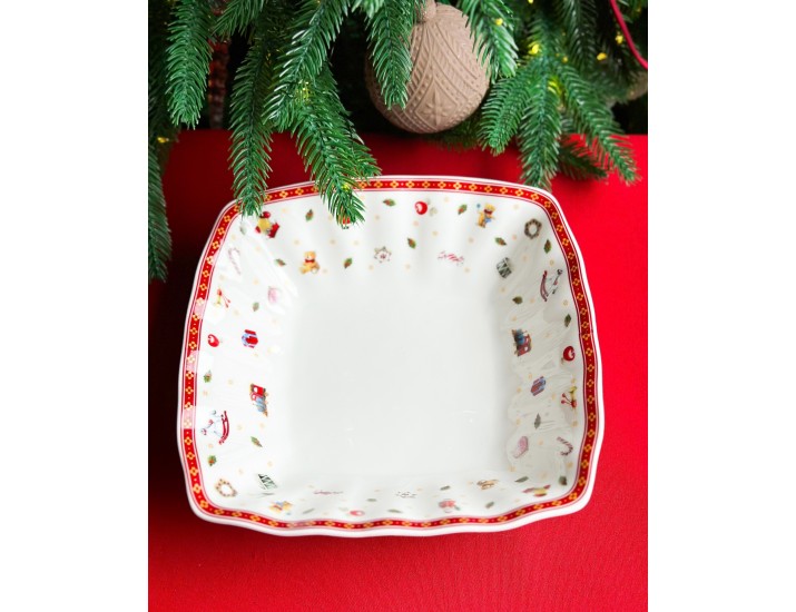 Квадратный салатник 22см Lenardi Новогодний 105-619