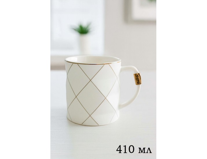 Кружка Lenardi квадратики белая 106-083