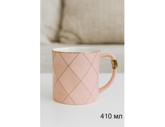 Кружка Lenardi 450мл квадратики розовая 106-085