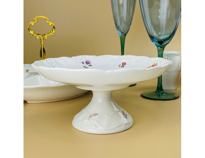 Блюдо 19,5х9см на ножке Lenardi Крокус 109-210