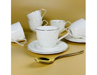 Кофейный набор 12предметов 140мл Lenardi Крокус золото 109-235