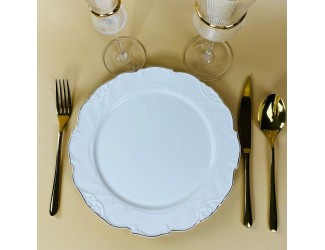 Набор из 6 тарелок 26см Lenardi Крокус золото 109-241