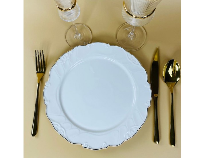 Набор из 6 тарелок 26см Lenardi Крокус золото 109-241