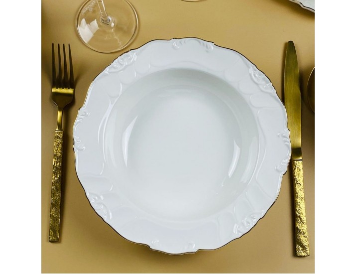 Набор из 6 глубоких тарелок 22х4,5см Lenardi Крокус золото 109-242