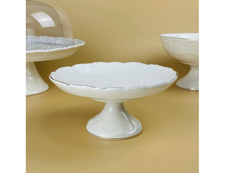 Блюдо 19,5х9см на ножке Lenardi Крокус золото 109-247