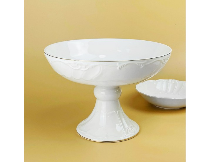 Фруктовница 26х19см на ножке Lenardi Крокус золото 109-258