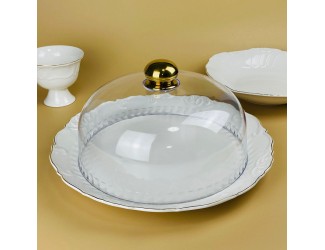 Блюдо 34х17см с крышкой Lenardi Крокус золото 109-260