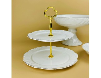 Двухъярусная этажерка Lenardi Крокус золото 109-261