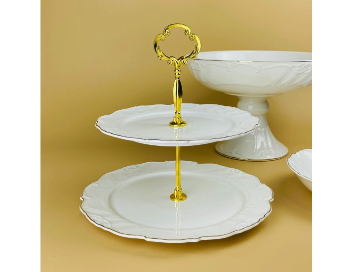 Двухъярусная этажерка Lenardi Крокус золото 109-261