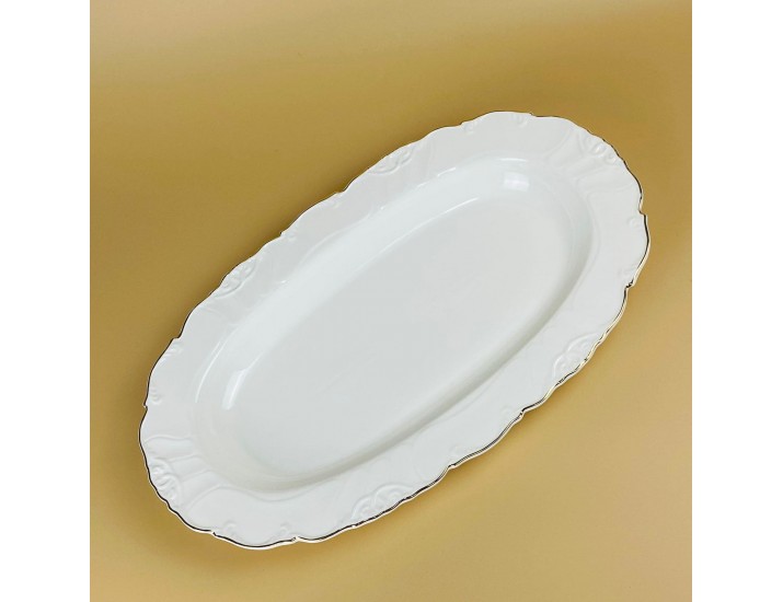 Овальное блюдо 41х25х4см Lenardi Крокус золото 109-266