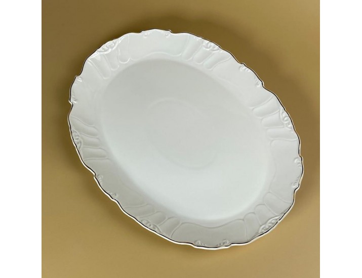 Овальное блюдо 37х27,5х3см Lenardi Крокус золото 109-268