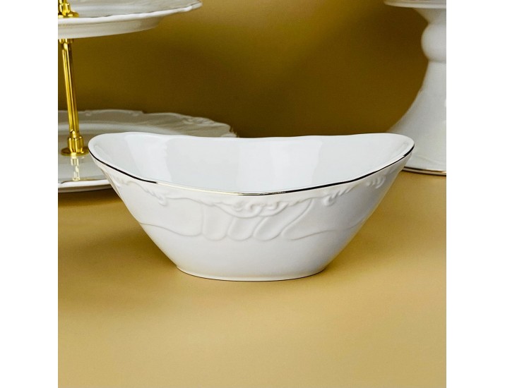 Овальный салатник 16х11,5х6,5см Lenardi Крокус золото 109-269