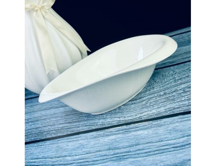 Овальный салатник 23х16х6см Lenardi Bianco 118-059