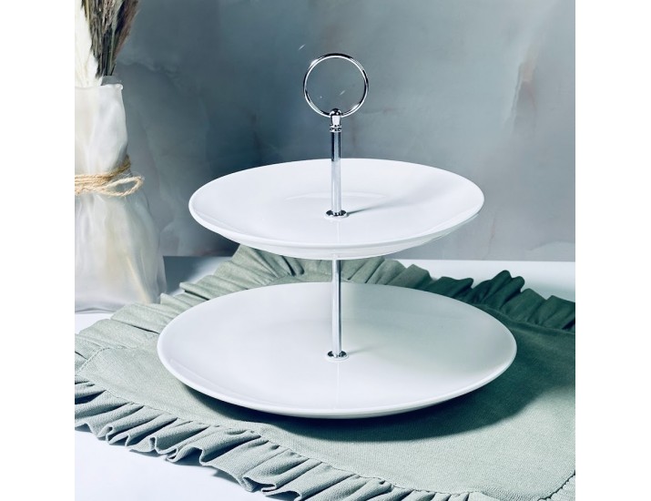 Двухъярусная этажерка Lenardi Bianco 118-126