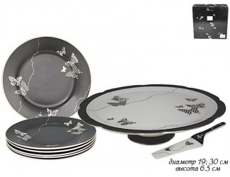 Набор для торта из 8предметов Lenardi Butterfly черный 133-092