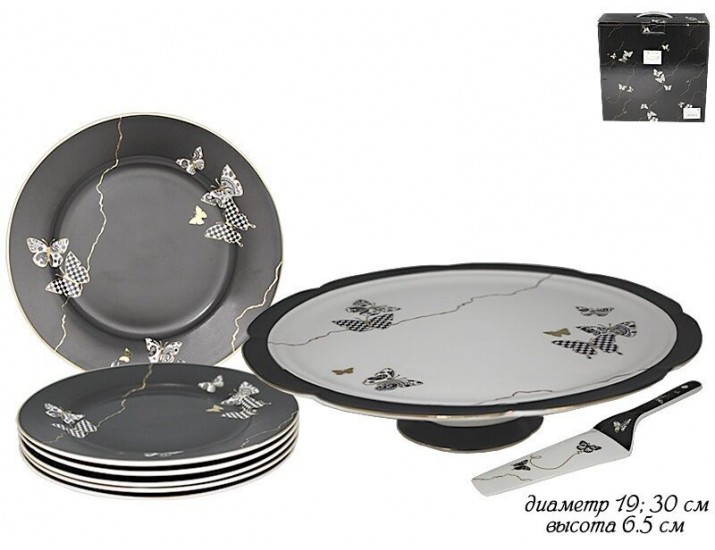 Набор для торта из 8предметов Lenardi Butterfly черный 133-092